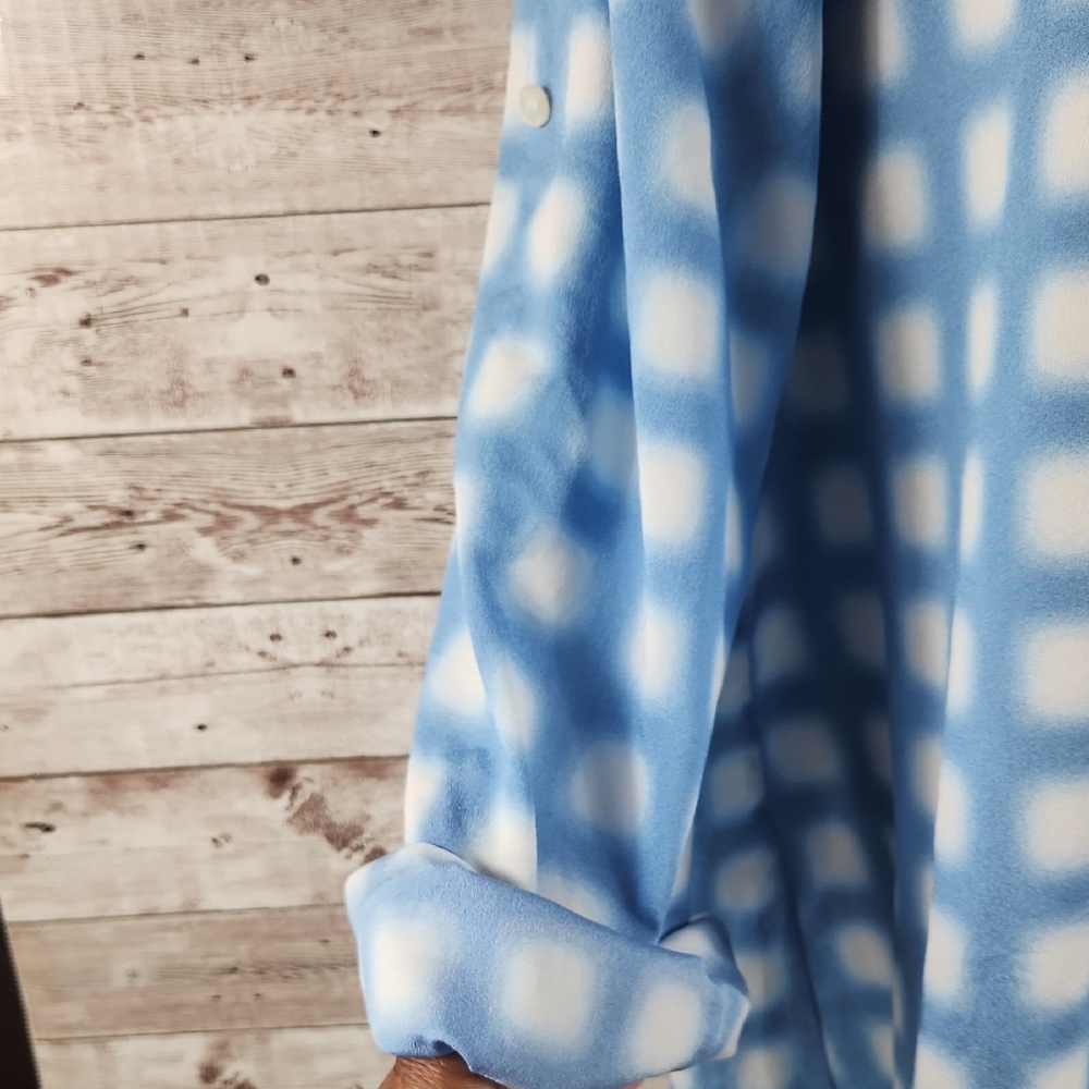 Blue and White Checkered Blouse - Picture 7 of 10